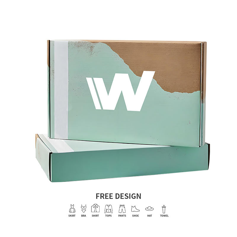 Kotak Kemasan Pakaian Bergelombang Teal