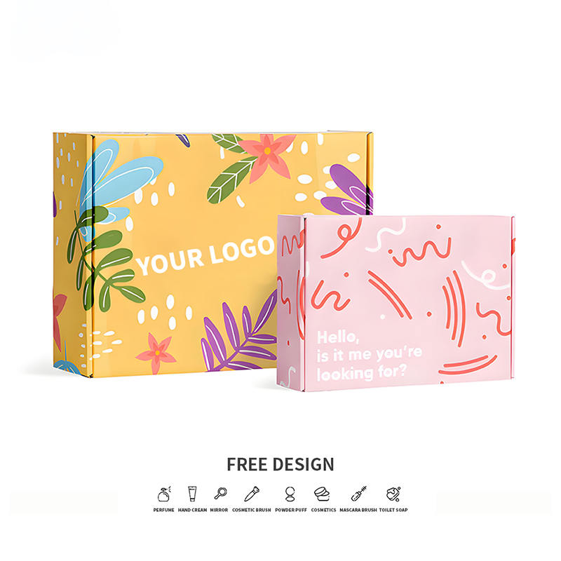 Kotak Kemasan Kosmetik Bergelombang Alam Berwarna-warni