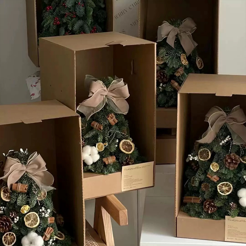 Kotak Hadiah Bunga Bergelombang Coklat Seragam